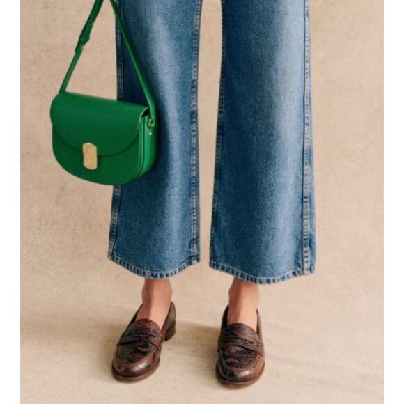 Sezane Andrea Brown Python Print Leather Loafers EU 38 / US 7 - Picture 2 of 13